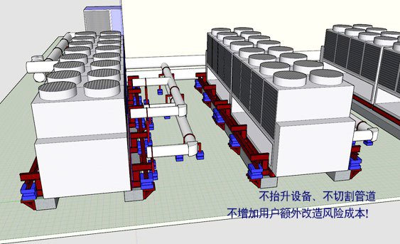 屋頂空調(diào)機(jī)組震動噪聲大，不切管道不抬設(shè)備方案這樣做！